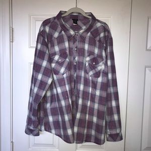 Torrid Western Style Plaid Button Down